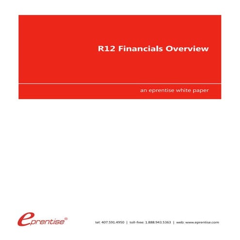 R12 Financials Overview