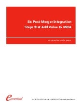 Six Post-merger Integration Steps t...