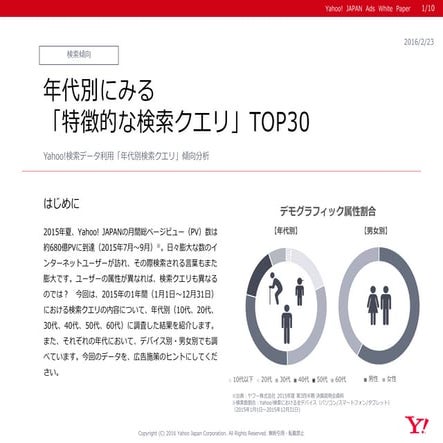 年代別にみる「特徴的な検索クエリ」TOP30