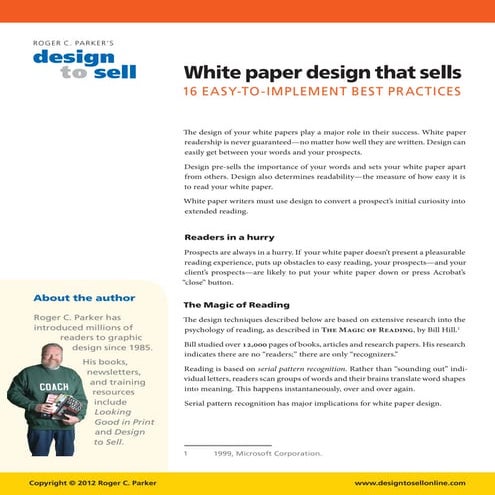 White Paper Design Tips that Sell