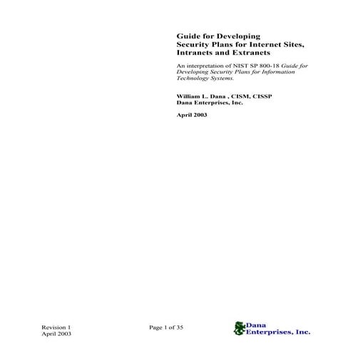 White Paper Guide For Developing Security Plans