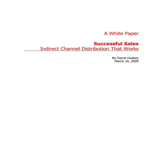 White Paper   Indirect Distribution