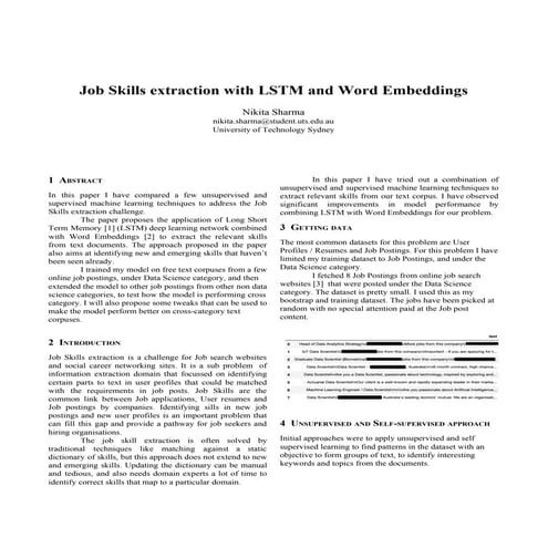 White paper - Job skills extraction with LSTM and Word embeddings - Nikita Sh...