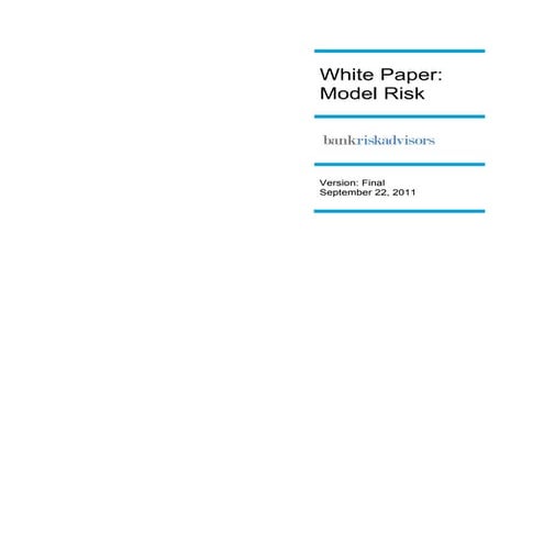 White paper model risk sept 2011