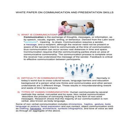 White paper on communication and presentation skills