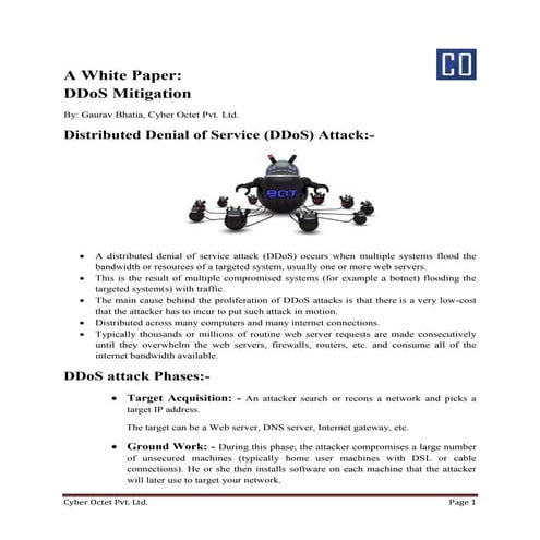 Whitepaper on DDoS Mitigation