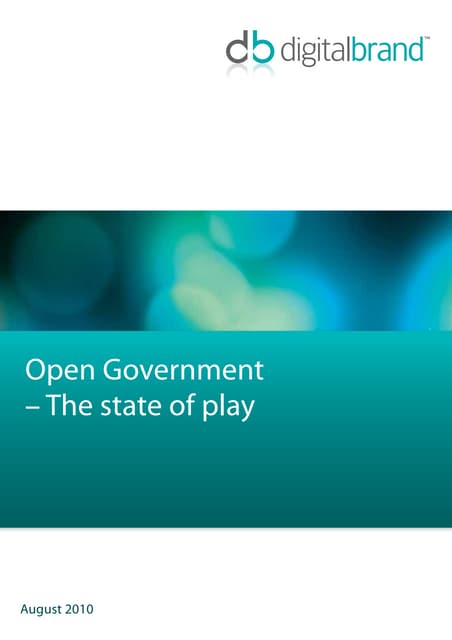 Open Government - The State of Play - 2010