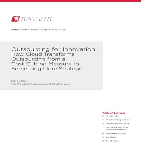 Whitepaper outsourcing for innovations