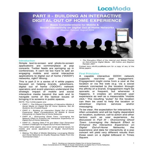 White Paper Part 2 Interactive Dooh Experience