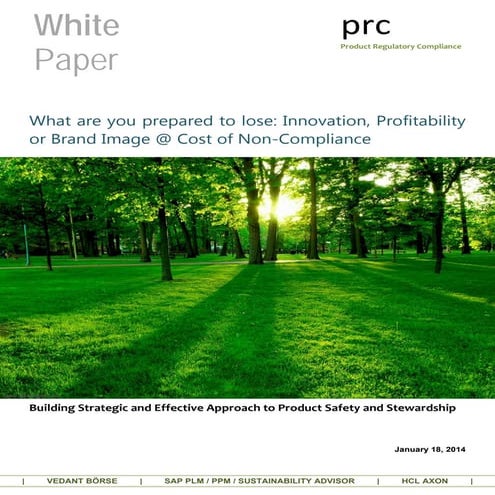 White Paper: Product Regulatory Compliance