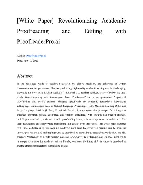 Proofreaderproai presentations