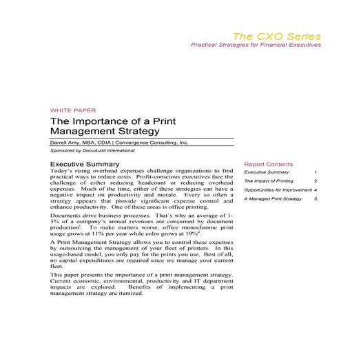 White Paper The Case For Managed Print Services
