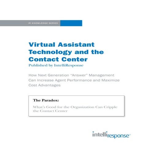 White Paper: Virtual Assistant Technology And The Contact Center