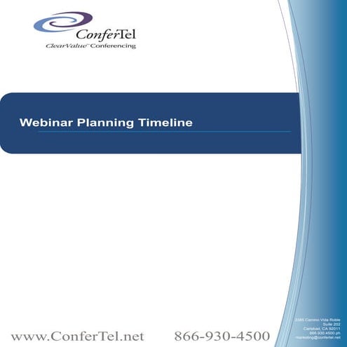 Webinar Planning Timeline