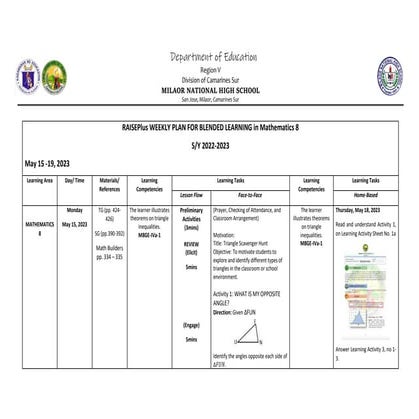 WHLP MATH 10 for Modular Learning during pandemic