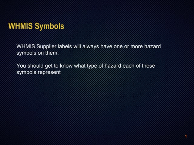 Whmis safety training 2