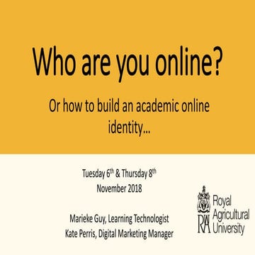 Who are you online? Or how to build an academic online identity…
