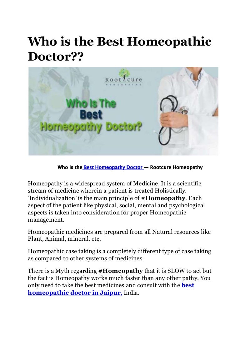 Who Is The Best Homeopathic Doctor rootcure Homeopathy