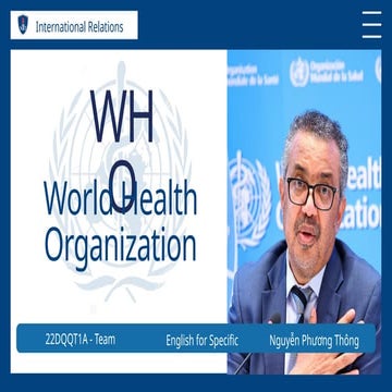 WHO world health oỏganization Presentations, Documents, Infographics, and more