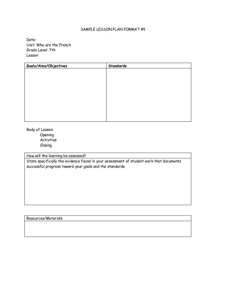 obe lesson plan format