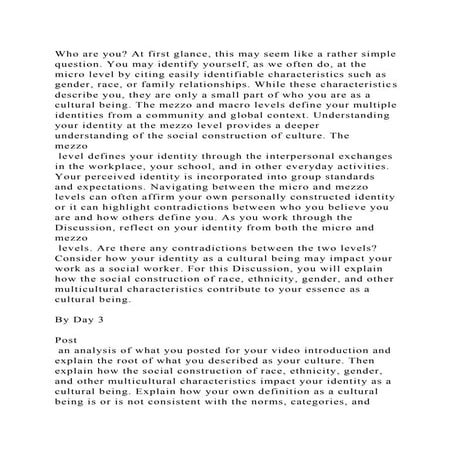 Who are you At first glance, this may seem like a rather simple que.docx