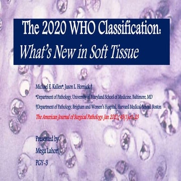 WHO Bone and soft tissue tumor UPDATE 2020