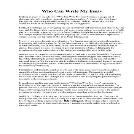 Who Can Write My Essay. How to Write a Great Essay  Effective Essay Writing