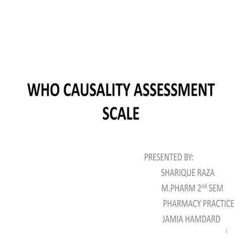 Who causality assessment scale