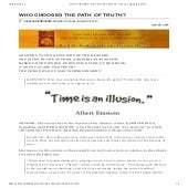 WHO CHOOSES THE PATH OF TRUTH 