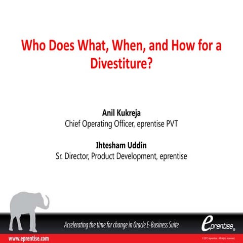 Who Does What, When, and How for a Divestiture?