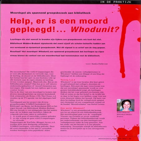 Bibliotheekbezoek Whodunnit? in Mediacoach