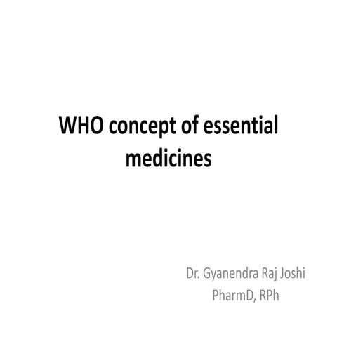 Who essential medicine concept