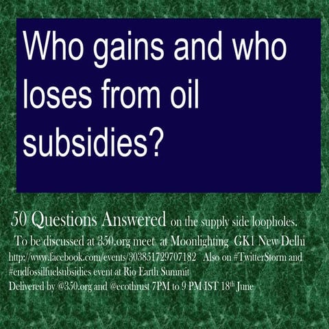 Who gains and who loses from oil subsidies