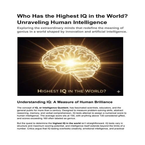 Who Has the Highest IQ in the World IMPAAKT