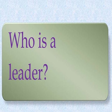 Who is a real leader