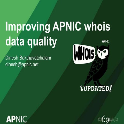 bdNOG 7: APNIC whois data quality
