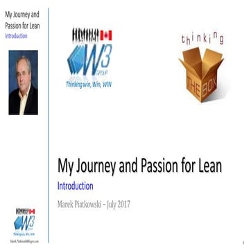 My Journey and Passion for Lean - July 2017