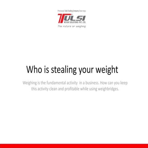 Who is stealing your weight (aka profit)