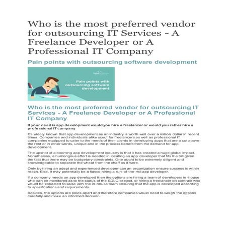 Who is the most preferred vendor for outsourcing it services