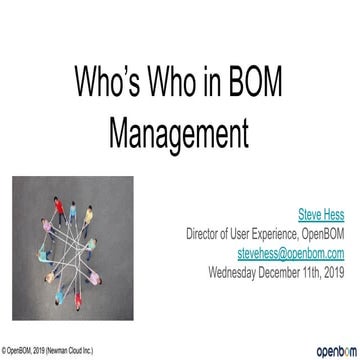 Bill of Materials Basics: Who's involved in an effective BOM process?