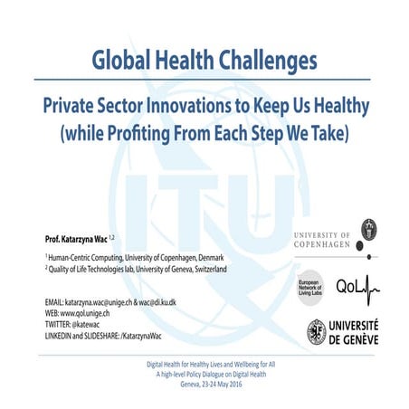 Innovations for Global Health Challenges: Private Sector and Research View