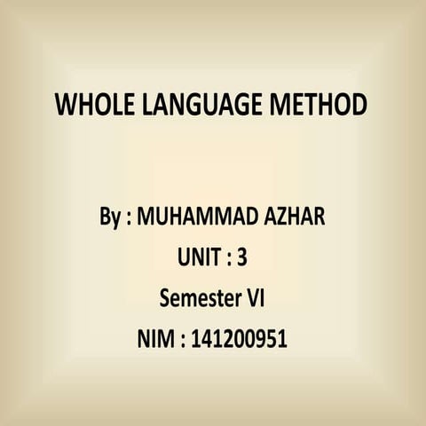 Whole language powerpoint