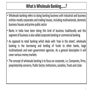 Wholesale banking