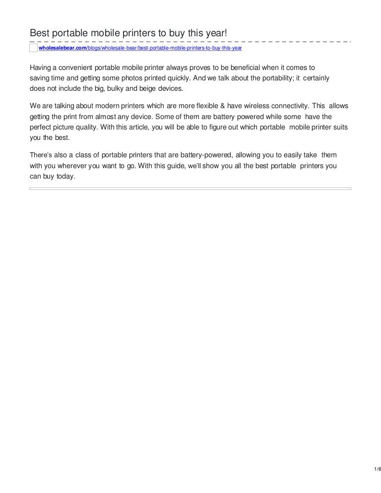 best portable mobile printer