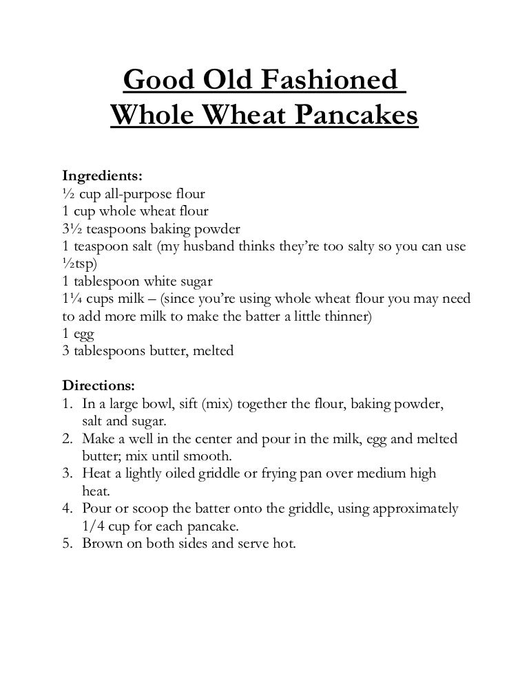 Whole wheat pancakes