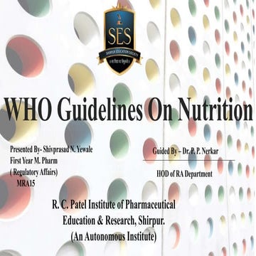 WHO Guidelines On Nutrition.............