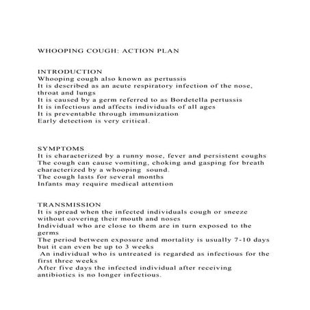 WHOOPING COUGH ACTION PLANINTRODUCTION Whooping cough a.docx