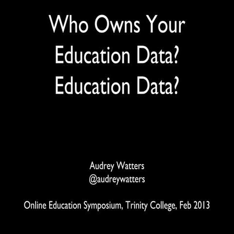 Who owns education data?