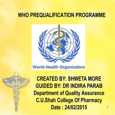 Who prequalification program