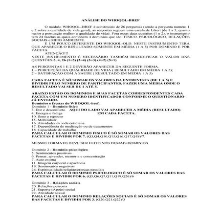 Whoqol bref | PDF